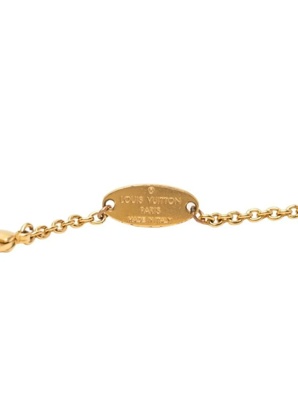 Louis Vuitton Monogram Flower LV Iconic Necklace Gold Plated Rhinestone
